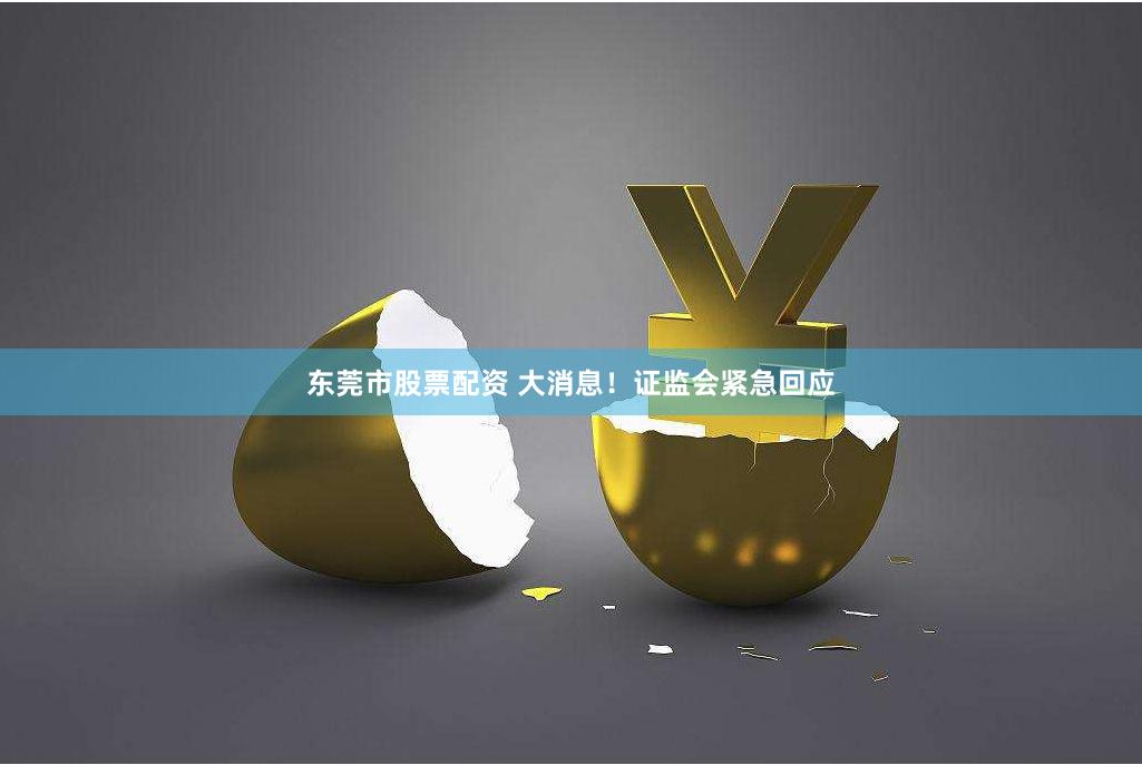 东莞市股票配资 大消息!证监会紧急回应