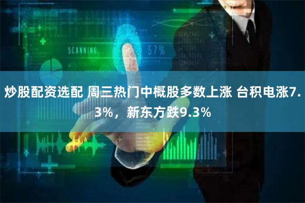 炒股配资选配 周三热门中概股多数上涨 台积电涨7.3%,新东方跌9.3%